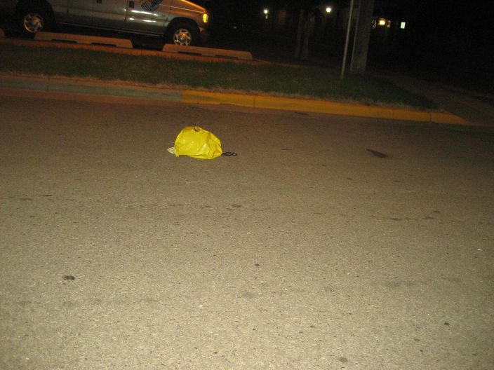 leftover bag on the ground